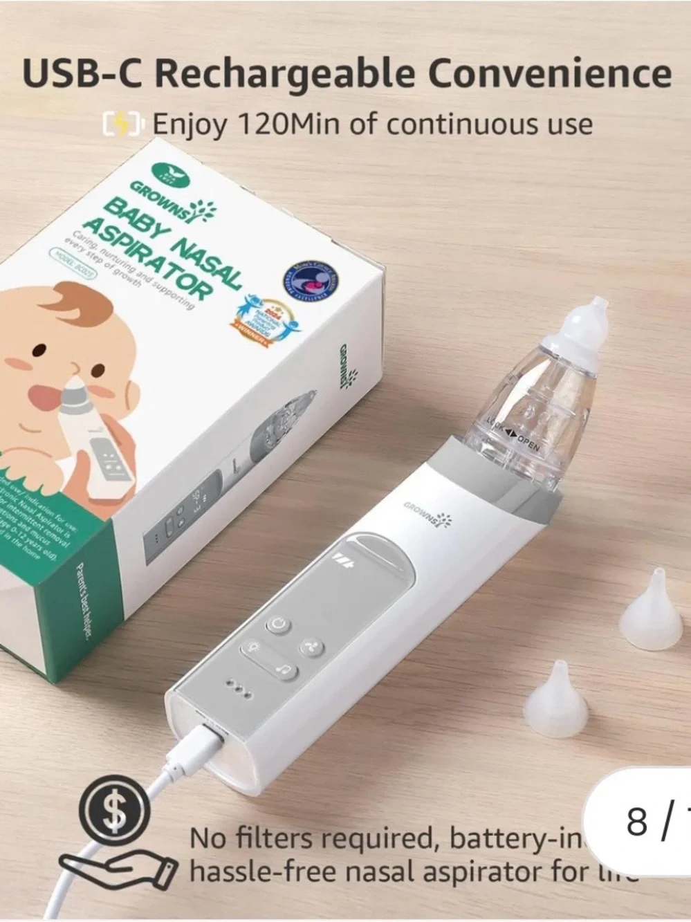 GROWNSY Baby Nasal Aspirator